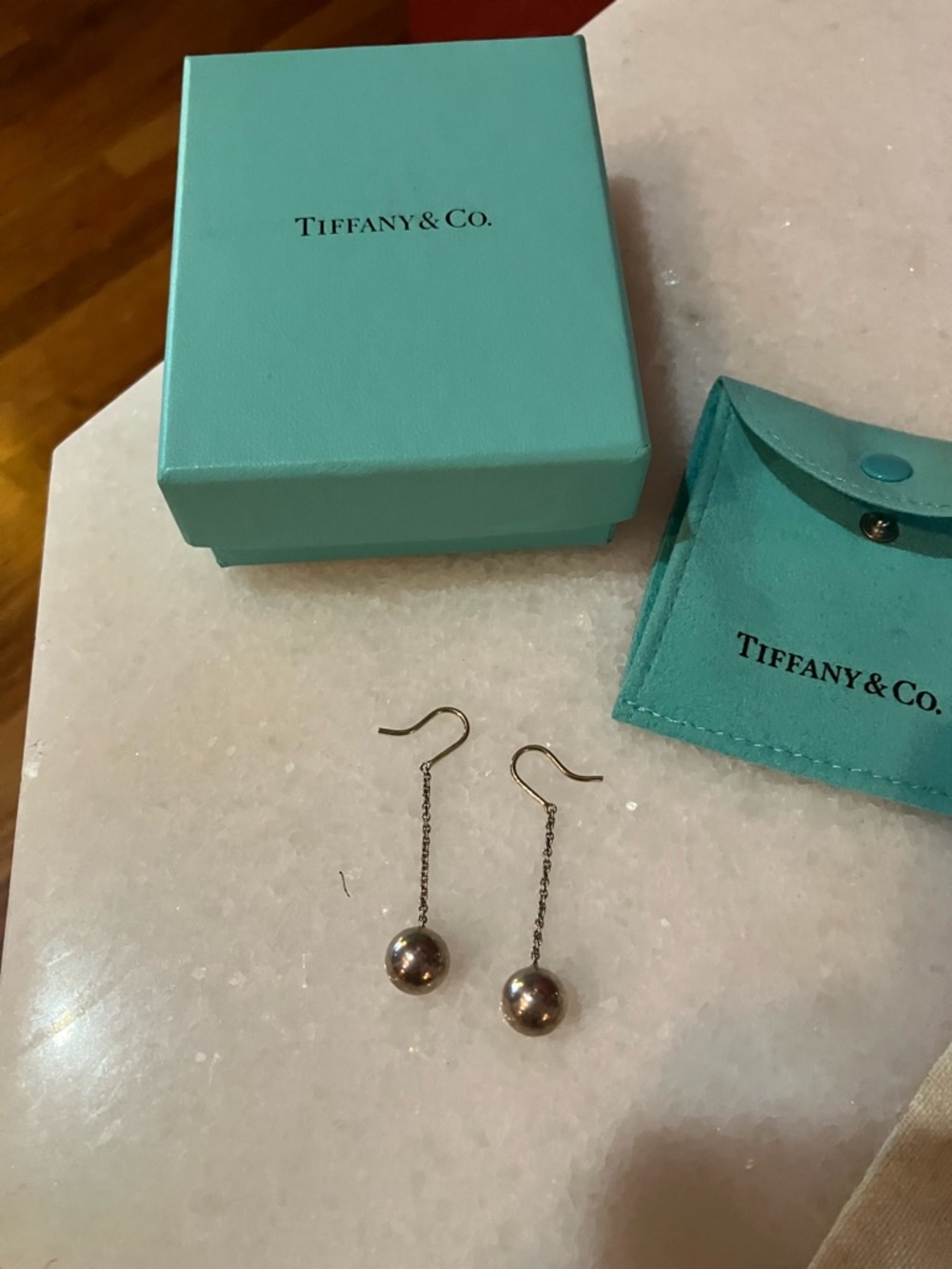 TIFFANY AND CO HARDWARE STERLING SILVER DROP EARRINGS